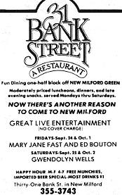 31 Bank Street Gig Sept. 24, and Oct. 1, 1982