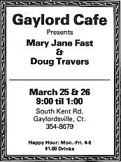 Gaylord Cafe Gig March 25 and 26, 1983