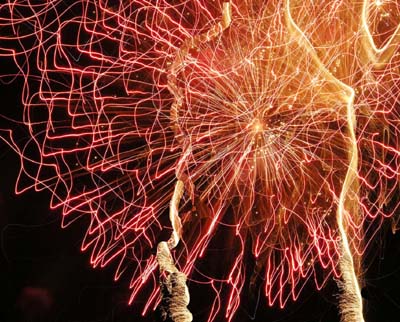 FIREWORKS IN RED