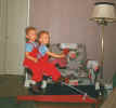 Kenneth and David on early version of rocking horse. Circa 1956.