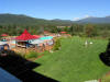 Heated outdoor pool overlooking golf course and mountains