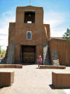 Nancy in front of one of oldest buildings in Santa Fe