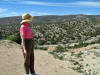 Nancy looking out over hills outside Bandelier National state park