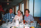Ken, Nancy and Jean (Ken's mom) in dining room on Bermuda cruise.