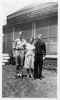 Clifford, my grandmother, Genevieve, and my dad, Stuart in front of their home in Summit, NJ. Undated.
