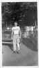 My dad in front of Silver Lake cottage. He had just injured his knee while chopping wood. Taken in 1942.