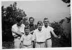 Front row: my dad, Clifford. Rear: cousin Gene O'Hara, brother Jack, and my grandfather, Jack Sr. Taken in 1936.