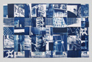 Karen Molloy - cyanotype, acrylic, woven paper strips