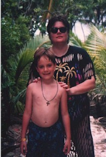 July 1997, on vacation in the Bahamas - My hair is so short!!!  We had a great time climbing the tower to look for pirates, and swimming in Gilligan's lagoon!