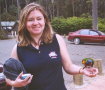 Pebbly Beach - Marie with parrot