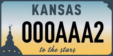 State of KS plate