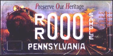 State of PA plate