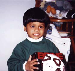 Abhinay with soccer ball