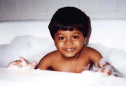 Abhinay in the tub