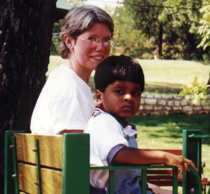 Abhinay and Mommy on the train