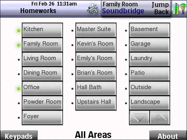 Homeworks Web Keypad Interface