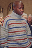 Men's turtleneck pullover with stripes