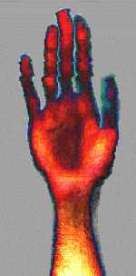 Squeezed image of hand