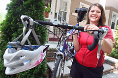 Jen, a first-time rider, appeared in the Arlington Advocate