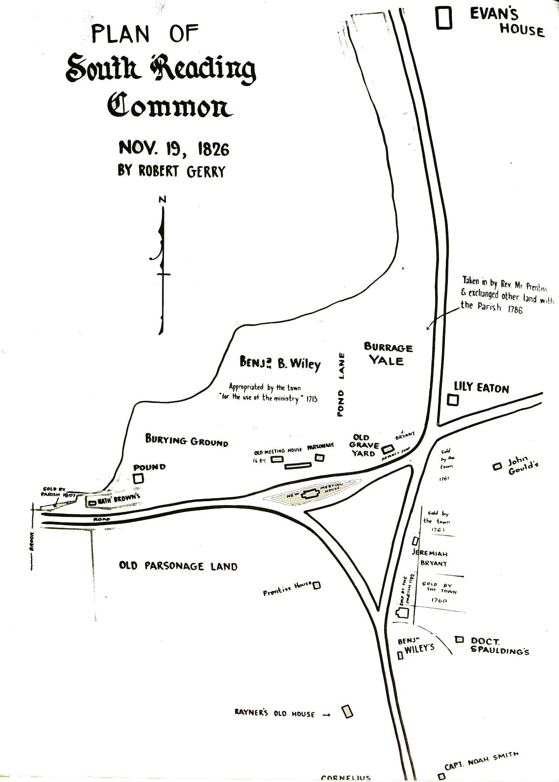 Plan of South Reading Common in 1826