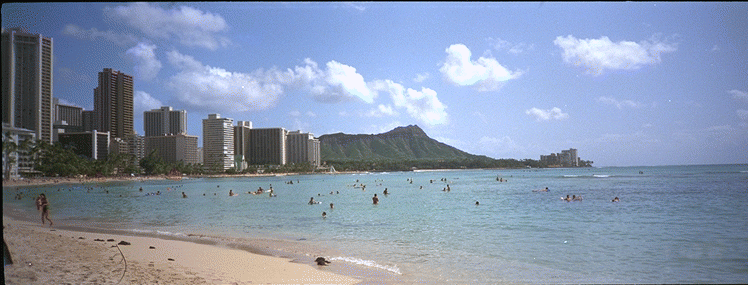 Waikiki Beach with Diamond Head