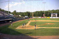 View down the third base line