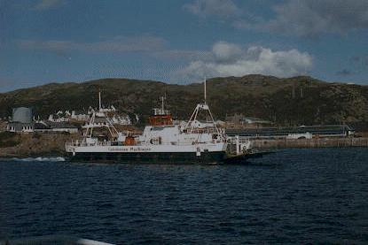 Photo of ferry; Kyle of Lochalsh in distance.
