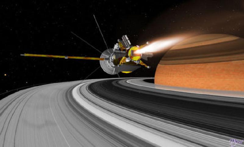 Cassini Leaving Saturn