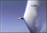 A supersonic F14D jet fighter breaking the sound barrier